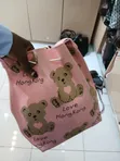 Knitted Bucket-Style Tote Bag - 1