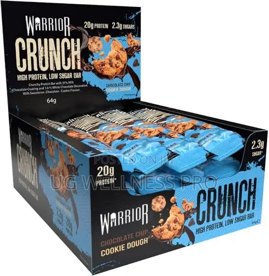 Warrior Crunch Protein Bars - Chocolate Chip Cookie Dough (12 Pack) - 1