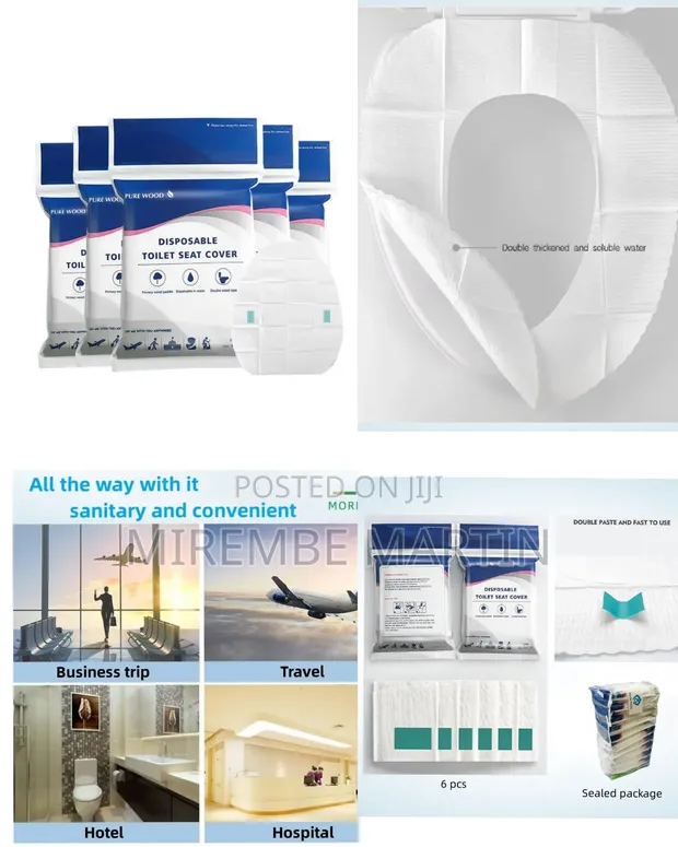 60 PCS Double Disposable Paper Toilet Seat Covers - 1