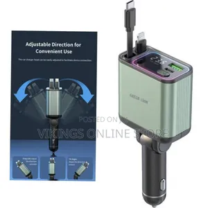 Green Lion Car Charger 90W PD 65W Retractable Cable