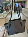 Tote Bag with Textured Finish and Contrast Stitching - 2