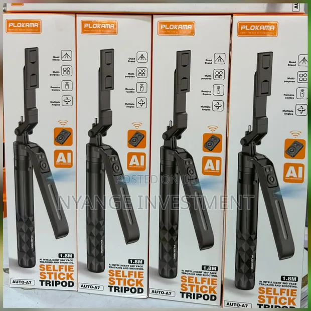 Plokama AUTO-A7 1.8m Selfie Stick Tripod with AI 360° Tracking - 1