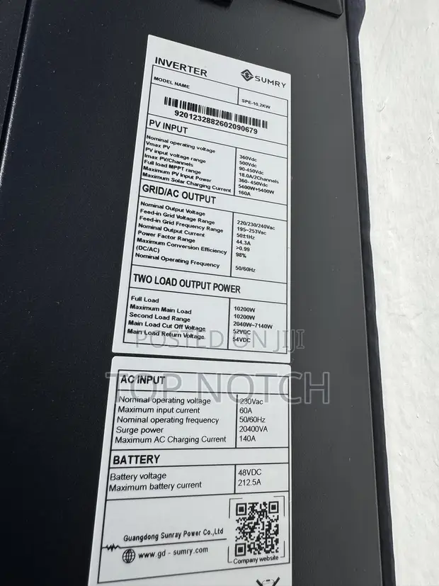 Sumry 10.2kVA/10kWh/48V Hybrid Inverter - 1