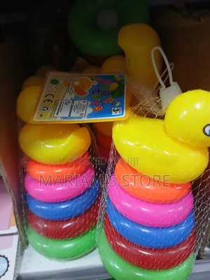Branded Ring Stacker Toy with Yellow Duck Topper