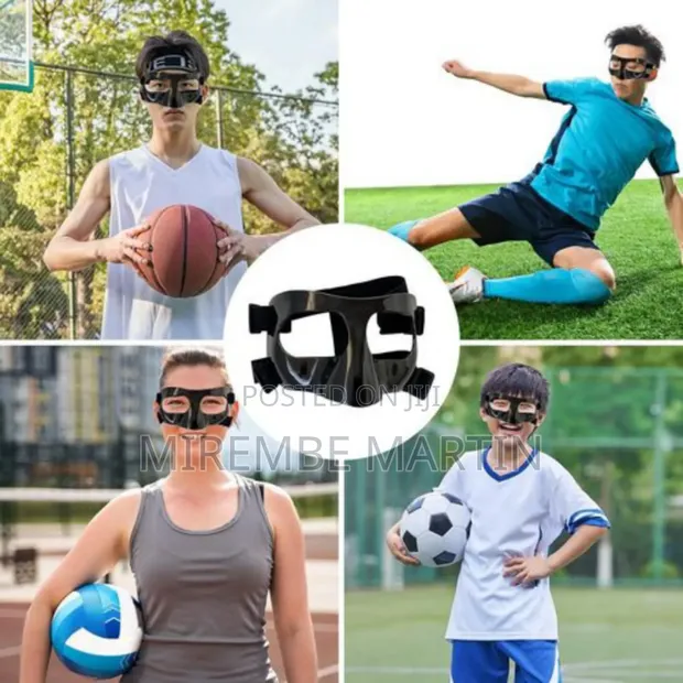 Sports Face Guard Face Shield Mask - Black - 1