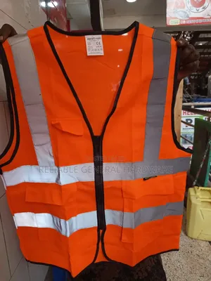 Orange Reflector Vest with Zip and Pockets