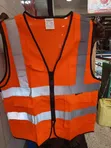 Orange Reflector Vest with Zip and Pockets - 1
