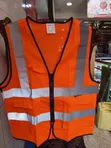 Orange Reflector Vest with Zip and Pockets - 2