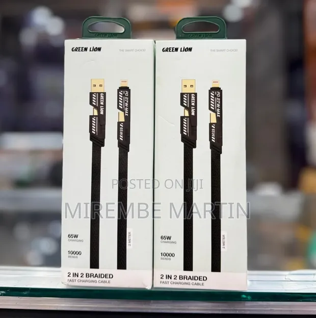 Green Lion 2-in-2 Braided Fast Charging Cable - 1