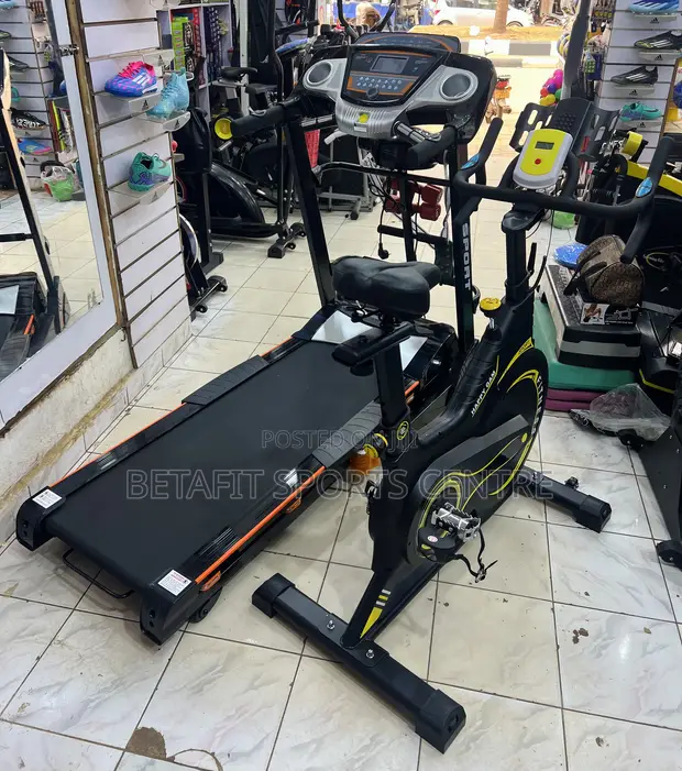 Commercial Treadmill & Exercise Bike Combo - 1