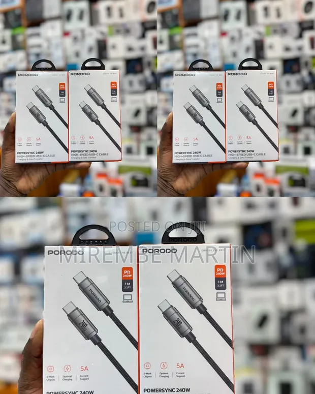 Porodo PowerSync 240W USB-C to USB-C Cable (1m) - 1