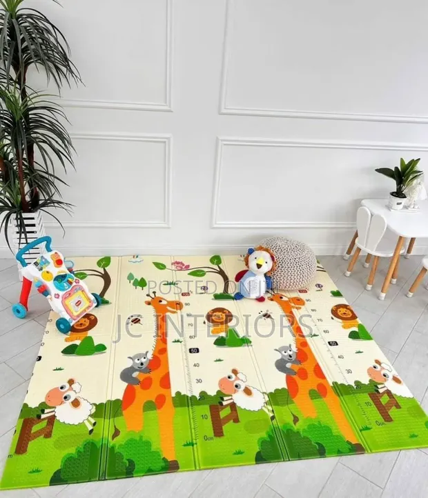 Foldable XPE Baby Play Mat with Height Chart - 1