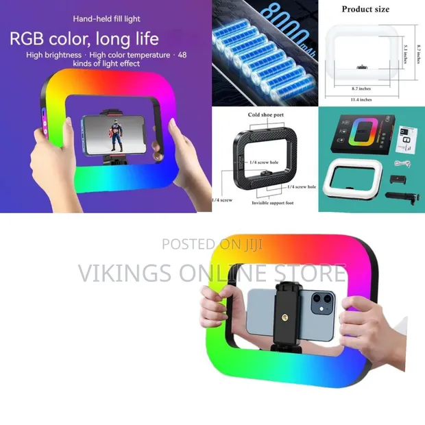 RGB LED Video Ring Light with Smartphone Rig Kit - 1