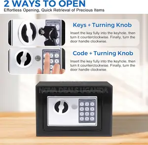 Digital Cash Safe Box with PIN Code & Keys, 6.6L Steel