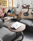C-Shaped End Table - Metal Frame Nightstand - 2