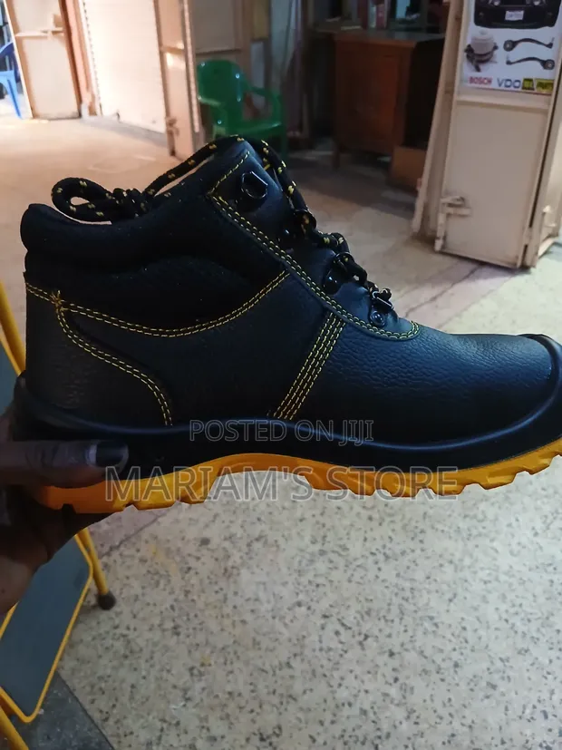 Brand New Black Safety Shoes with Yellow Outsole - 1