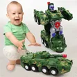 2-in-1 Automatic Transforming Robot Tank Toy with Lights & Music - 1