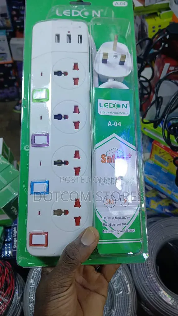 Ledon A-04 Electrical Extension Socket with USB - 1