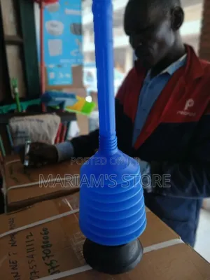 Toilet Plunger with Black Rubber Suction Cup Base