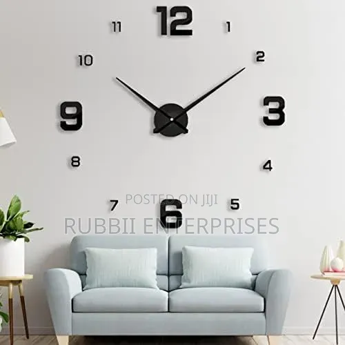 Modern DIY 3D Large Number Wall Clock - 1