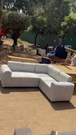 L-Shaped Sofa Set in Cream - 2