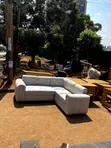 L-Shaped Sofa Set in Cream - 3
