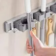 Space-Aluminum Wall-Mounted Mop and Broom Holder - 2