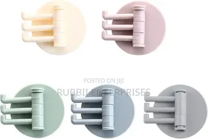 Self-Adhesive Rotatable Wall Hooks (5pcs)
