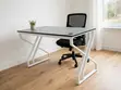Modern Office Desk 120cm with Cable Hole - White Frame - 2