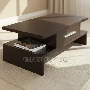 Modern Coffee Table with Drawer - Dark Brown - 110cm