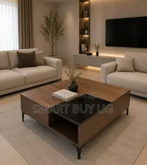 Modern Center Table with Glass and Storage