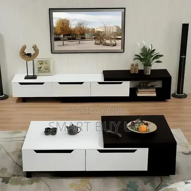 2-in-1 TV Stand & Coffee Table Set with Drawers - Free Kampala Delivery - 1