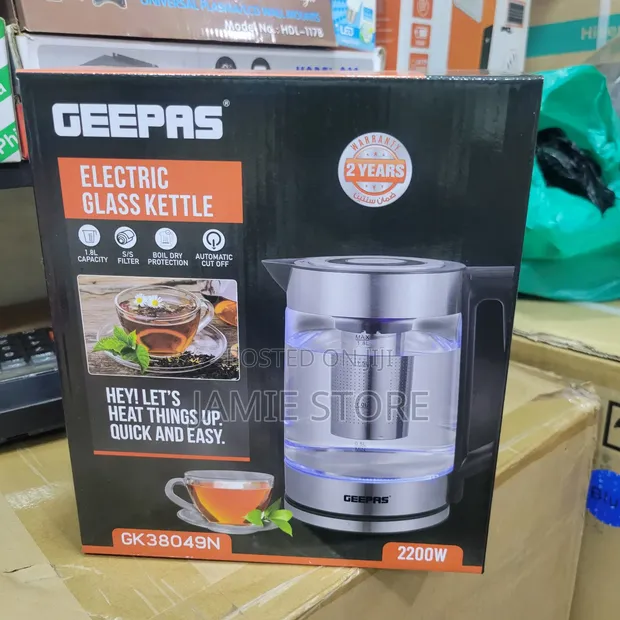 1.8L Geepas Electric Glass Kettle - 1
