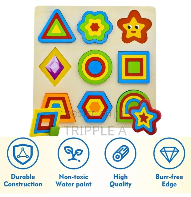 Unique Wooden Shapes Puzzle - 1