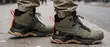 Men's Olive Green Mesh Salomon X Ultra 4 Mid GTX Trail Hiking Sneakers - 2