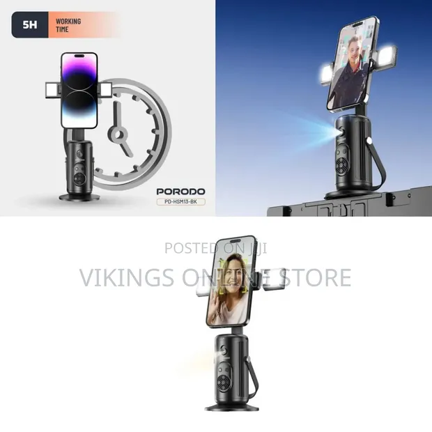 Porodo Face Tracking Smart Mount PD-HSM13 - 360° Auto Rotation - 1