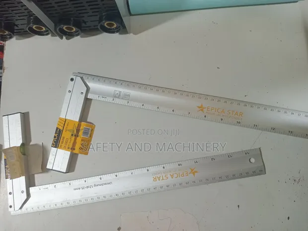 Aluminium Try Square with Spirit Level, 16" - 1