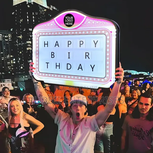 "Happy Birthday" Neon Billboard - Customizable LED Light - 1