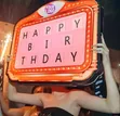 "Happy Birthday" Neon Billboard - Customizable LED Light - 2