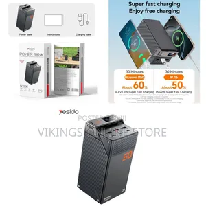 Yesido YP63 50000mAh PD 20W + SCP 22.5W Fast Charging Power Bank