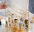 2-Tier Acrylic and Gold Metallic Frame Cosmetics Organizer - 1