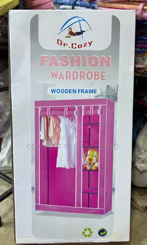 Two Column Wooden Closet - Pink