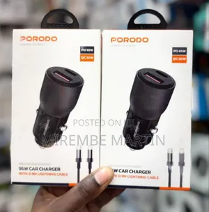 Porodo 95W Car Charger with 0.9m Lightning Cable
