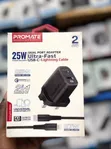 Promate 25W Dual Port USB-C to Lightning Charger - 1
