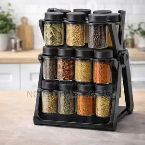 18-Jar Rotating Spice Rack - 360° Revolving Kitchen Organizer