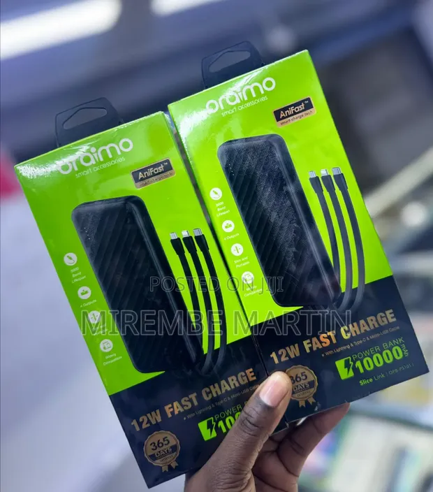 Oraimo 12W Fast Charge Power Bank 10,000mAh - 1
