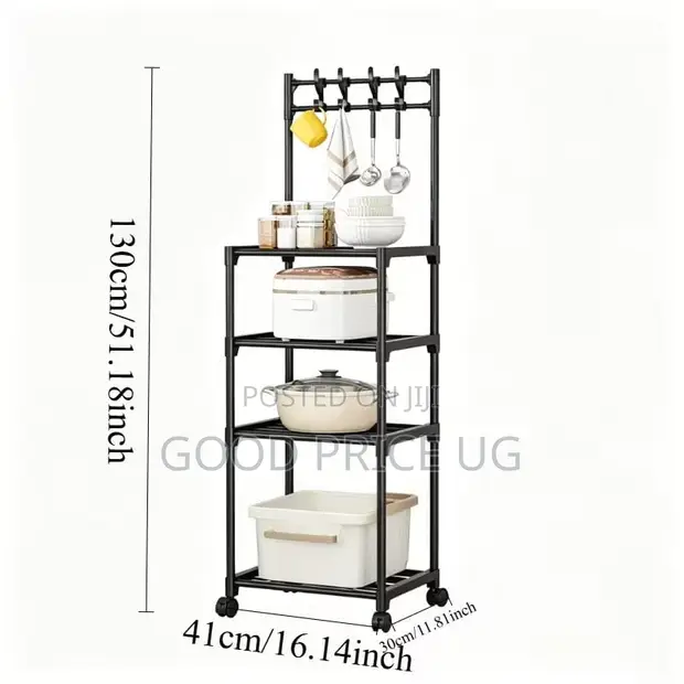 Multifunctional Kitchen Rack and Storage Utility Cart - 1