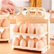 3-Tier Plastic Egg Tray Storage Rack - Beige - 1