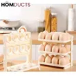 3-Tier Plastic Egg Tray Storage Rack - Beige - 2