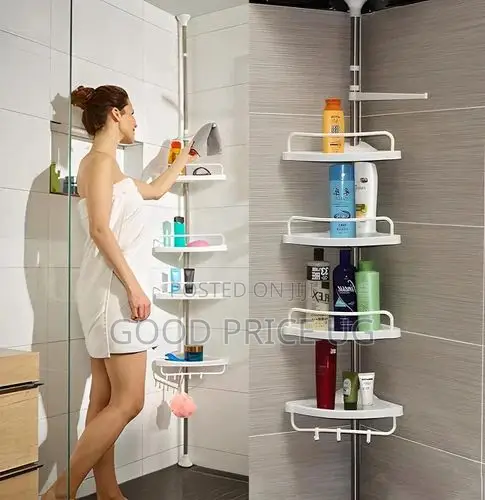 4-Tier Telescopic Bathroom Corner Shower Shelf Organizer - 1